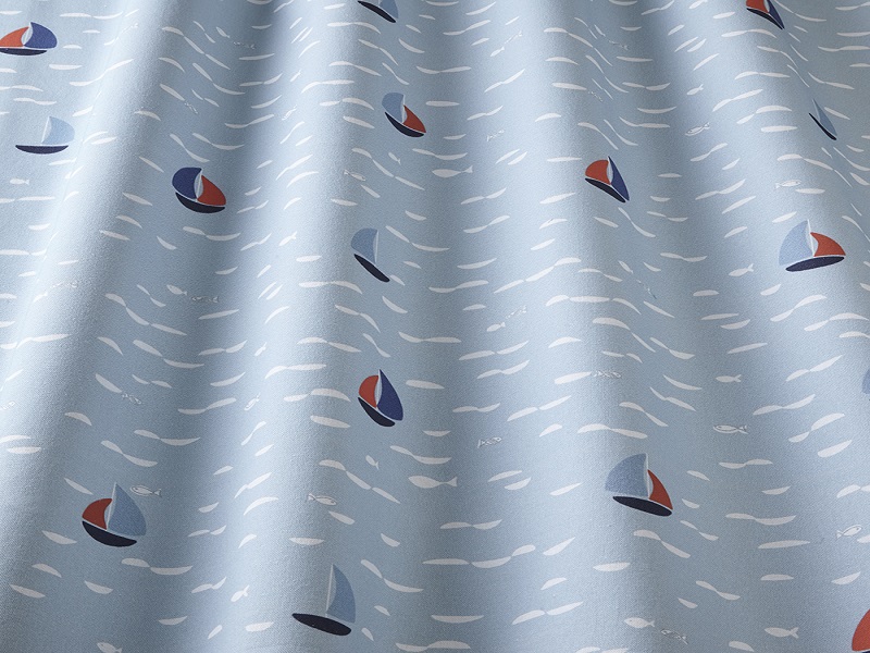 iLiv Reef Curtain Fabric Marine with FREE lining